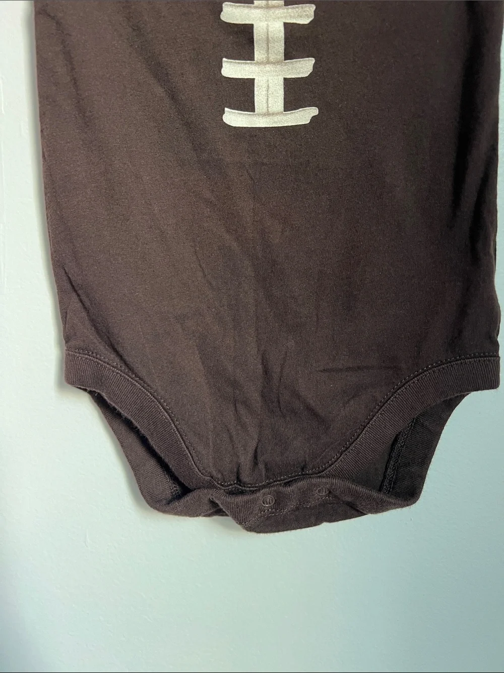 The Children's Place | Dark Brown Bodysuit Cream Football Lace Graphic Sz 12-18M
